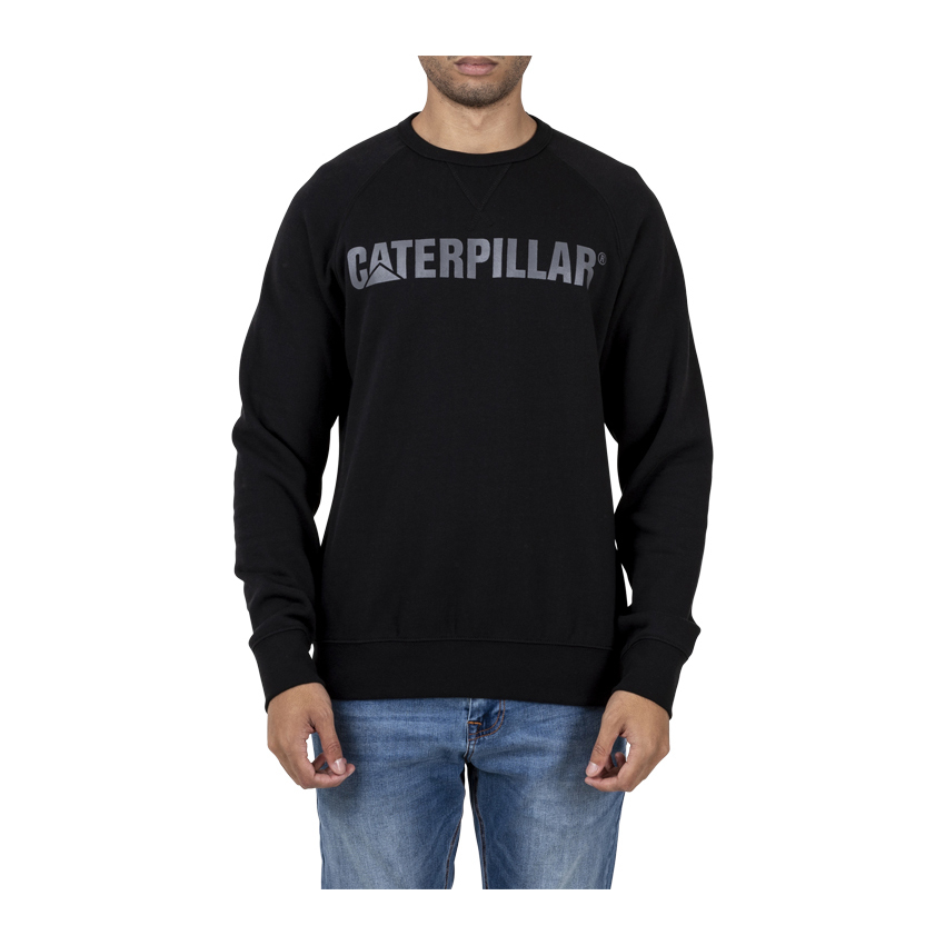 Caterpillar Clothing South Africa - Cat Men's Foundation Crewneck Sweatshirts Black VR3492571